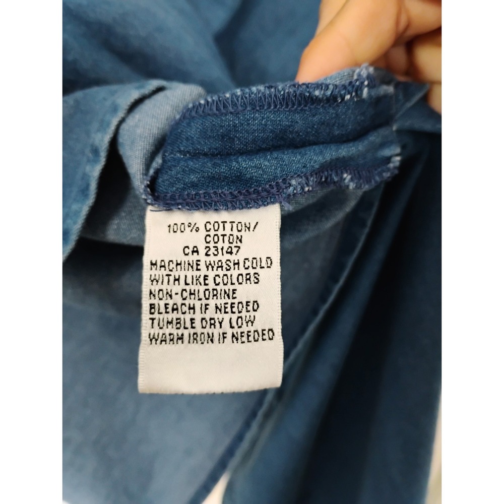Vintage Talbots Petites Denim Maxi Dress Size 10 Sleeveless Button Front Jumper - Picture 5 of 7